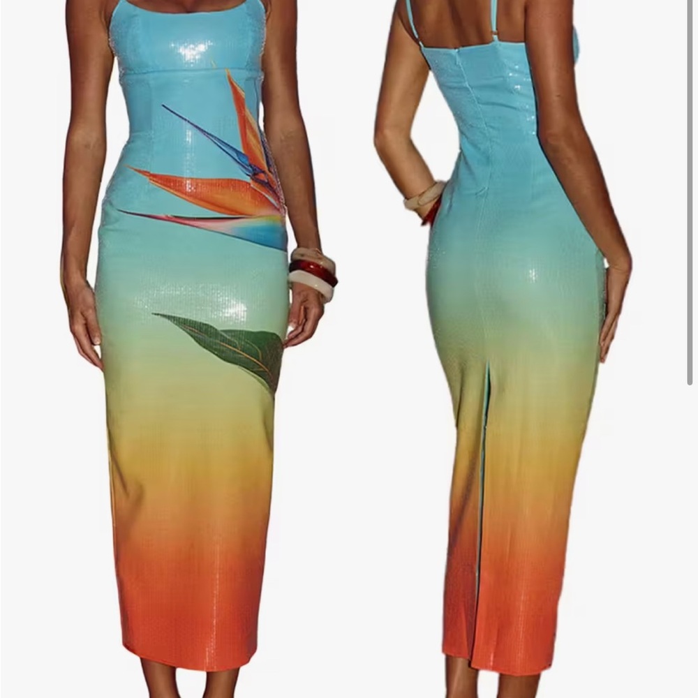 Tropical Gradient Maxi Dress